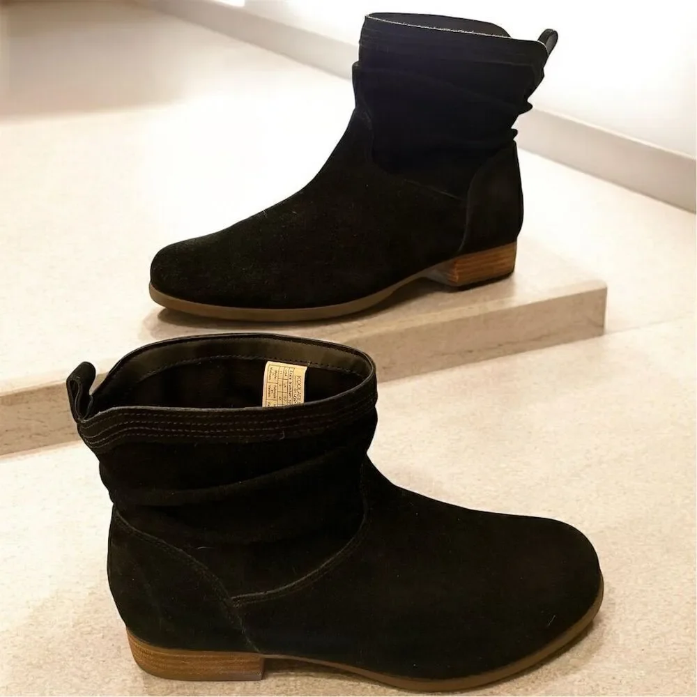 Koolaburra by UGG Lorelei Women's Black Suede Zip Side Ankle Boots Size 11